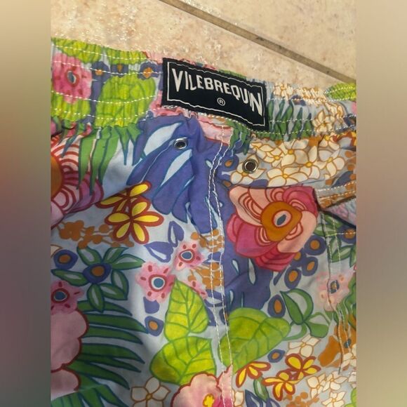 VILEBREQUIN swim trunks multicolor floral moorea beachwear board shorts swimming - Picture 1 of 6